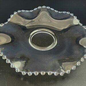 Vintage - 13" Crimped Plate with Handle Candlewick Clear (Stem 3400) by Imperial